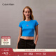Calvin KleinJeans【明星同款】25夏季女士字母印花ck辣妹正肩短袖上衣T恤 CFM-亮藍 S