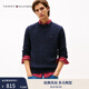 Tommy Hilfiger【絞花肌理】25秋冬新款男純棉純色圓領(lǐng)內搭打底毛衣針織衫 藏青色DW5 M （推薦：135-150斤）