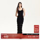 VEROMODA 連衣裙2025春季新款蕾絲荷葉邊鏤空織布修身連衣小黑裙325146017