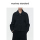 MUSINSA STANDARD【含羊毛】韓國25秋冬經(jīng)典翻領(lǐng)毛呢短外套 藏青色(NA) S