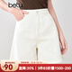 百圖betu女裝2025夏季新款牛仔褲夏日多色環(huán)保水洗牛仔短褲女2503T77 白色 XS