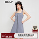 ONLY時(shí)尚百搭短款A字吊帶雪紡連衣裙女|123207028 H31尤琪藍白格 S 160/80A