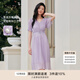 珂萊蒂爾【玫瑰裙】2025夏季新款減齡收腰短袖連衣裙女優(yōu)雅氣質(zhì)長(cháng)裙 淡紫 XL