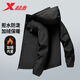 特步（XTEP）新款沖鋒外套男雙層風(fēng)衣春防風(fēng)防水夾克登山服戶(hù)外運動(dòng)上衣男 正黑色 L
