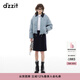 DZZIT【高顏值羽絨】【爆款補單】地素冬燈芯絨撞色牛仔外套女 藍色 S