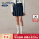 E·LAND KIDS童裝女童短裙2025秋新品學(xué)院風(fēng)裙子百褶裙畢業(yè)禮裙 Navy藏青色/59 120