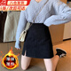 鹿珊伍加絨保暖半身裙年秋冬季2026新款慵懶風(fēng)高腰顯瘦A字小個(gè)子包臀裙 加絨半身裙【開(kāi)叉款】有內襯 L 【建議108-118斤】