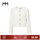 麥檬MM靜奢風(fēng)質(zhì)感香風(fēng)短外套商場(chǎng)同款春夏裝5E8112731 本白色 L