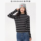 佐丹奴條紋T恤女2026年春純棉修身打底衫半高領(lǐng)長(cháng)袖T恤女05325860