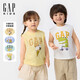蓋璞男女幼童夏季款印花logo開(kāi)肩扣棉質(zhì)背心兒童裝767333