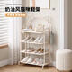 詩(shī)亭居德國品質(zhì)兒童鞋架簡(jiǎn)易鞋架家用門(mén)口多層小型小窄入戶(hù)創(chuàng  )意兒童鞋柜 貓咪鞋架-短4層(可放8雙)-奶油白
