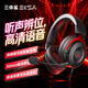 三體鯊EKSA頭戴式游戲耳機三角洲CF吃雞電腦電競有線(xiàn)3.5mm接口可拆耳麥 黑色