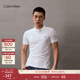 Calvin KleinJeans【液氨棉】夏季男士刺繡方標ck修身多色翻領(lǐng)短袖T恤POLO衫 YAF-月光白 M