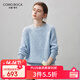 科蒙博卡2025秋冬新款寬松慵懶風(fēng)羊絨衫女圓領(lǐng)針織衫加厚打底毛衣 彩點(diǎn)藍 XL