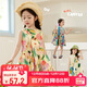 LUSON小O寶童裝寶寶油畫(huà)連衣裙女夏薄款2025新女童莫奈花園吊帶裙