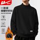回力毛衣冬季男加絨加厚保暖半高領(lǐng)內搭打底衫男士套頭針織衫黑色XL