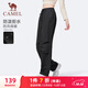 駱駝（CAMEL）加絨工裝褲男女防潑水直筒傘兵運動(dòng)褲 J35CAYL6024 幻影黑 S