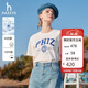 哈吉斯（HAZZYS）女裝 2025夏季女士PHIZ印花寬松短款圓領(lǐng)T恤女【安心品質(zhì)】