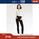 伊芙麗（eifini）蔣欣代言【萬(wàn)向彈】經(jīng)典小腳修身彈力顯瘦牛仔褲秋季新款鉛筆褲 黑色 S 90-100斤