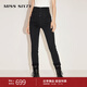MISS SIXTY復合牛仔褲四扣高腰顯瘦保暖加絨小黑褲 黑色 23