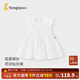 童泰（TONGTAI）女寶寶連衣裙夏季純棉兒童裙子女童提花飛袖蓬蓬裙可愛(ài)夏裝 白色 110