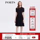 PORTS寶姿商場(chǎng)同款女裝春夏修身小黑裙黑色半透視針織連衣裙 黑色 L