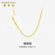 賽菲爾黃金項鏈女5G足金閃耀嘴唇鏈鎖骨鏈送女友 約45cm 約1.52克