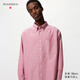 優(yōu)衣庫合作款/男裝女裝牛津紡寬松襯衫/長(cháng)袖襯衣479996 13 玫紅色 L