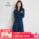 帕什羊絨連衣裙女中長(cháng)款35%山羊絨秋冬V領(lǐng)基礎厚款打底針織衫NF-11226 馬尾藻藍 XL