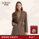 歌莉婭（GOELIA）咖色西裝女外套晚會(huì )冬季收腰小香風(fēng)羊毛呢西服10CL6E1U0 86Y咖啡色 L