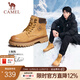 駱駝（CAMEL）【王俊凱同款】加絨馬丁靴男鞋秋冬新款大黃靴女戶(hù)外工裝登山靴子 GE122W7757T 金黃色（男款） 41