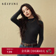 詩(shī)凡黎（'SEIFINI）【打底王者鈴蘭花】詩(shī)凡黎木耳邊半高領(lǐng)針織衫25秋新款薄款毛衣女 沉檀灰 S