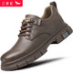 紅蜻蜓男鞋厚底增高休閑鞋子男士低幫皮鞋男工裝鞋男WTA161222卡其41