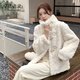 穿搭語(yǔ)錄（Chaundayulu）2025冬季新款牛角扣羊羔毛絨皮草毛毛外套女百搭寬松小香風(fēng)毛大衣 米白色-（加厚加棉） S 70-100斤