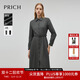 PRICH【零染】時(shí)尚襯衫領(lǐng)連衣裙冬季新款職場(chǎng)通勤收腰長(cháng)裙女 15灰色 M (160)