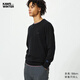 優(yōu)衣庫男裝女裝KAWS羊絨圓領(lǐng)針織衫長(cháng)袖毛衣毛衫25秋冬新款485272 09 黑色 L