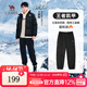 駱駝（CAMEL）【王俊凱同款】駱駝戶(hù)外工裝褲男士秋冬季加絨保暖防潑水運動(dòng)長(cháng)褲 幻影黑 L
