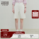 Teenie Weenie小熊女裝夏季休閑簡(jiǎn)約時(shí)尚直筒寬松牛仔短褲四分褲子 象牙白 S (160)