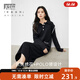 對白法式POLO領(lǐng)黑色針織連衣裙女秋冬2025新款撞色繡花高級感裙子 靜謐黑 M