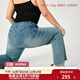 獨束大碼女裝雙版型【束型褲】新復古回潮顯瘦牛仔褲秋新款遮肉褲子 B版 XL (尺碼：3)