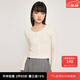 moussy&sly新品甜美森系肌理感短款針織衫小上衣030HSM80-2740 象牙色013 均碼 00020/F