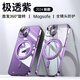 漫畫(huà)師 適用iPhone16/14ProMax手機殼磁吸無(wú)線(xiàn)充支架蘋(píng)果14plus透明防摔自帶鏡頭膜保護套蘋(píng)果16男女新款 蘋(píng)果14Plus【極透紫】360度旋轉支點(diǎn)殼