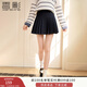 香影藏青色學(xué)院風(fēng)jk半身裙女2025秋季新款小個(gè)子顯瘦百褶a字短裙 藏青 L