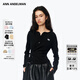 ANN ANDELMAN【田曦薇同款】修身長(cháng)袖T恤設計感堆褶針織不規則開(kāi)衫 黑色 XS
