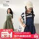 LUSON陳大豬童裝女童夏季連衣裙2025新款洋氣拼接工裝風(fēng)兒童裙子