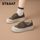 星期六復古厚底板鞋2025新款秋冬季魔術(shù)貼舒適百搭透氣單鞋軟底休閑女鞋