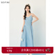 詩(shī)凡黎（‘S EIFINI）【199 連衣裙】詩(shī)凡黎連衣裙浪漫碎花裙顯瘦減齡2024新款女裙子 灰藍 吊帶裙 S