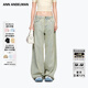 ANN ANDELMAN【陳夢(mèng)同款】闊腿彎刀褲休閑褲閃鉆珍珠做舊牛仔褲 淺黃色 24