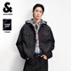 杰克·瓊斯（JACK&JONES）男裝26年春秋季新款牛仔外套男休閑寬松潮流夾克假兩件可拆卸帽子 A15黑色牛仔 L （180）