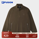 FILA FUSION斐樂(lè )潮牌針織長(cháng)袖上衣男2025冬季新款寬松搖粒絨外套 暗土褐-BN M 170/92A/M